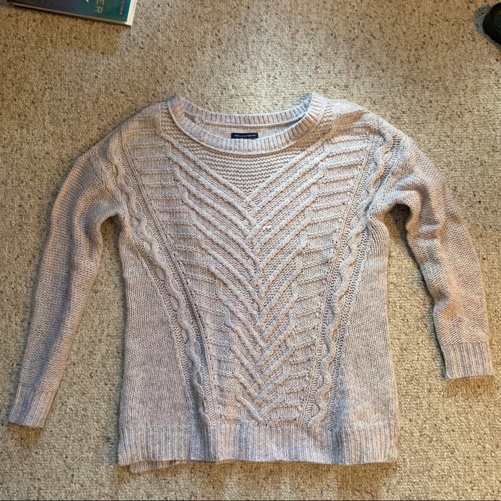 AEO sweater. Grey/purple